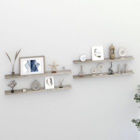 Wall shelves 4 units concrete gray 100x9x3 cm by vidaXL, Shelves and shelves - Ref: Foro24-326707, Price: 34,28 €, Discount: %