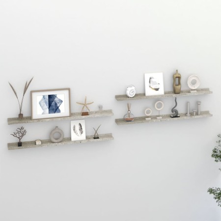 Wall shelves 4 units concrete gray 100x9x3 cm by vidaXL, Shelves and shelves - Ref: Foro24-326707, Price: 35,99 €, Discount: %