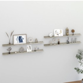 Wall shelves 4 units concrete gray 115x9x3 cm by vidaXL, Shelves and shelves - Ref: Foro24-326708, Price: 55,99 €, Discount: %