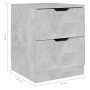 Nightstands 2 pcs concrete gray engineered wood 40x40x50 cm by vidaXL, Nightstands - Ref: Foro24-326732, Price: 109,70 €, Dis...