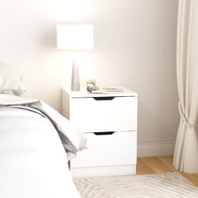 Glossy white engineered wood bedside table 40x40x50 cm by vidaXL, Nightstands - Ref: Foro24-326735, Price: 53,99 €, Discount: %