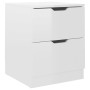 Glossy white engineered wood bedside table 40x40x50 cm by vidaXL, Nightstands - Ref: Foro24-326735, Price: 53,87 €, Discount: %