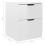 Glossy white engineered wood bedside table 40x40x50 cm by vidaXL, Nightstands - Ref: Foro24-326735, Price: 53,87 €, Discount: %