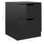 Mesita de noche 2 uds madera de ingeniería negro brillo de vidaXL, Mesitas de noche - Ref: Foro24-326738, Precio: 100,33 €, D...