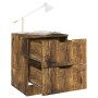 Smoked oak engineered wood bedside table 40x40x50 cm by vidaXL, Nightstands - Ref: Foro24-326739, Price: 48,18 €, Discount: %