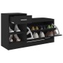 Banco zapatero de madera de ingeniería negro 94,5x31x57 cm de vidaXL, Zapateros y organizadores de calzado - Ref: Foro24-3267...