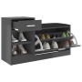 Banco zapatero de madera de ingeniería gris 94,5x31x57 cm de vidaXL, Zapateros y organizadores de calzado - Ref: Foro24-32674...