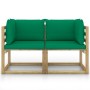 Corner garden sofa cushions 2 pcs green impregnated wood by vidaXL, Garden sets - Ref: Foro24-3065084, Price: 131,22 €, Disco...