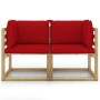 Eck Garten Sofa Kissen 2 Stück grün imprägniertes Holz von vidaXL, Gartensets - Ref: Foro24-3065114, Preis: 131,22 €, Rabatt: %