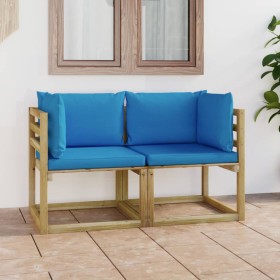 Ecksofa-Kissen für den Garten, 2 Stück, grün imprägniertes Holz von vidaXL, Gartensets - Ref: Foro24-3065054, Preis: 143,99 €...