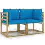 Ecksofa-Kissen für den Garten, 2 Stück, grün imprägniertes Holz von vidaXL, Gartensets - Ref: Foro24-3065054, Preis: 148,21 €...