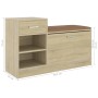 Shoe bench engineered wood Sonoma oak 94.5x31x57 cm by vidaXL, Shoe racks and shoe organizers - Ref: Foro24-326744, Price: 10...