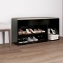 Banco zapatero con cojín madera ingeniería negro 104x30x49 cm de vidaXL, Zapateros y organizadores de calzado - Ref: Foro24-3...