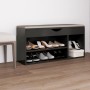 Banco zapatero con cojín madera ingeniería gris 104x30x49 cm de vidaXL, Zapateros y organizadores de calzado - Ref: Foro24-32...