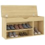 Schuhbank mit Sonoma-Holzwerkstoffkissen 104x30x49 cm von vidaXL, Schuhregale und Schuhorganisatoren - Ref: Foro24-326753, Pr...