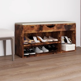 Shoe bench with smoked oak engineered wood cushion by vidaXL, Shoe racks and shoe organizers - Ref: Foro24-326758, Price: 95,...