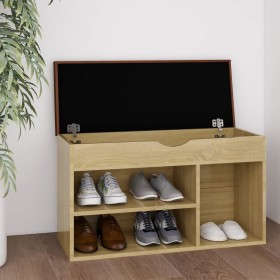 Banco zapatero con cojín madera ingeniería sonoma 80x30x47 cm de vidaXL, Zapateros y organizadores de calzado - Ref: Foro24-3...