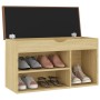 Banco zapatero con cojín madera ingeniería sonoma 80x30x47 cm de vidaXL, Zapateros y organizadores de calzado - Ref: Foro24-3...