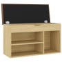 Shoe bench with Sonoma engineered wood cushion 80x30x47 cm by vidaXL, Shoe racks and shoe organizers - Ref: Foro24-326762, Pr...