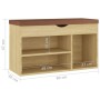 Banco zapatero con cojín madera ingeniería sonoma 80x30x47 cm de vidaXL, Zapateros y organizadores de calzado - Ref: Foro24-3...