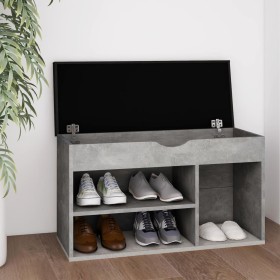 Shoe bench with gray concrete engineered wood cushion by vidaXL, Shoe racks and shoe organizers - Ref: Foro24-326763, Price: ...