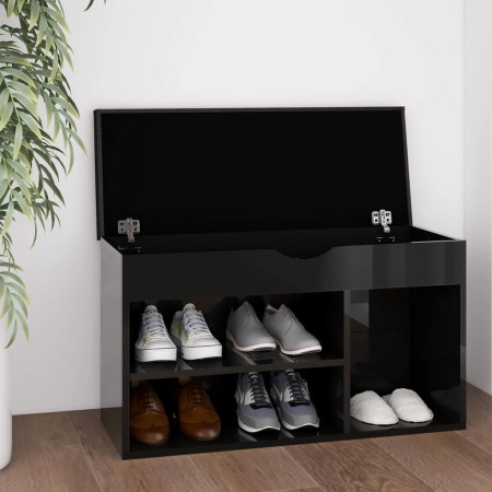 vi Shoe bench with glossy black engineered wood cushion by vidaXL, Shoe racks and shoe organizers - Ref: Foro24-326766, Price...