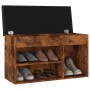 Shoe bench with smoked oak engineered wood cushion by vidaXL, Shoe racks and shoe organizers - Ref: Foro24-326767, Price: 84,...