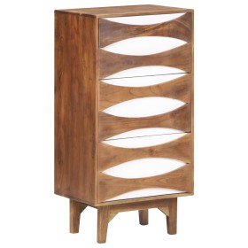 Mueble con cajones de madera maciza de acacia 43,5x35x90 cm de vidaXL, Cajoneras - Ref: Foro24-323542, Precio: 195,99 €, Desc...