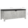 Storage box with concrete gray engineered wood cushion by vidaXL, Storage trunks - Ref: Foro24-326772, Price: 105,62 €, Disco...