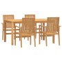 Juego de comedor para jardín 5 piezas madera maciza de teca de vidaXL, Conjuntos de jardín - Ref: Foro24-3157915, Precio: 765...