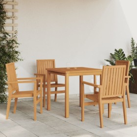 5-piece garden dining set solid teak wood by vidaXL, Garden sets - Ref: Foro24-3157910, Price: 769,99 €, Discount: %