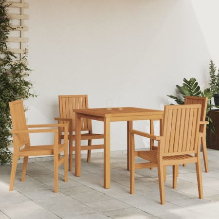 5-piece garden dining set solid teak wood by vidaXL, Garden sets - Ref: Foro24-3157910, Price: 769,16 €, Discount: %