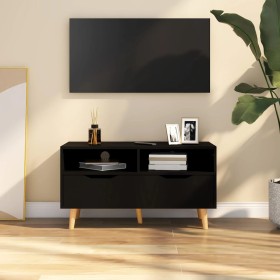 Black engineered wood TV cabinet 90x40x48.5 cm by vidaXL, TV Furniture - Ref: Foro24-326778, Price: 93,75 €, Discount: %