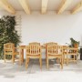 Garden dining set 7 pieces solid teak wood by vidaXL, Garden sets - Ref: Foro24-3157930, Price: 852,35 €, Discount: %