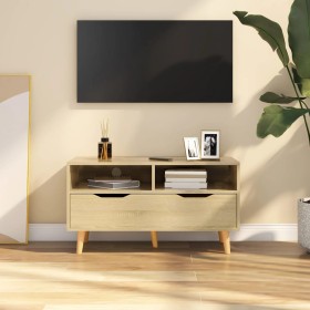 TV stand made of engineered wood in Sonoma oak, 90x40x48.5 cm by vidaXL, TV Furniture - Ref: Foro24-326780, Price: 99,33 €, D...