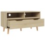 TV stand made of engineered wood in Sonoma oak, 90x40x48.5 cm by vidaXL, TV Furniture - Ref: Foro24-326780, Price: 99,33 €, D...