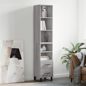 Aparador alto madera contrachapada gris Sonoma 34,5x34x180 cm de vidaXL, Aparadores - Ref: Foro24-3189795, Precio: 106,99 €, ...