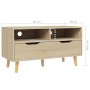 TV stand made of engineered wood in Sonoma oak, 90x40x48.5 cm by vidaXL, TV Furniture - Ref: Foro24-326780, Price: 99,33 €, D...