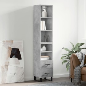 Aparador de madera contrachapada gris hormigón 34,5x34x180 cm de vidaXL, Aparadores - Ref: Foro24-3189793, Precio: 103,99 €, ...