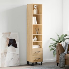 Aparador de madera contrachapada roble Sonoma 34,5x34x180 cm de vidaXL, Aparadores - Ref: Foro24-3189792, Precio: 102,99 €, D...