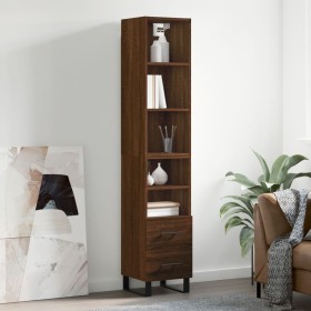 Tall brown oak plywood sideboard 34.5x34x180 cm by vidaXL, Sideboards - Ref: Foro24-3189796, Price: 100,54 €, Discount: %