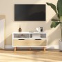 Engineered wood TV stand in white and oak, 90x40x48.5 cm by vidaXL, TV Furniture - Ref: Foro24-326782, Price: 118,04 €, Disco...