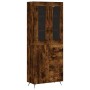 Aparador alto madera contrachapada roble ahumado 69,5x34x180 cm de vidaXL, Aparadores - Ref: Foro24-3198446, Precio: 163,99 €...