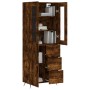 Aparador alto madera contrachapada roble ahumado 69,5x34x180 cm de vidaXL, Aparadores - Ref: Foro24-3198446, Precio: 163,99 €...