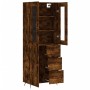 Aparador alto madera contrachapada roble ahumado 69,5x34x180 cm de vidaXL, Aparadores - Ref: Foro24-3198446, Precio: 163,99 €...