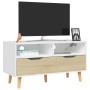 Mueble de TV madera de ingeniería blanco y roble 90x40x48,5 cm de vidaXL, Muebles TV - Ref: Foro24-326782, Precio: 118,04 €, ...