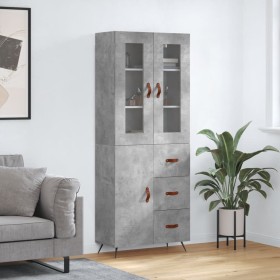 Concrete gray plywood tall sideboard 69.5x34x180 cm by vidaXL, Sideboards - Ref: Foro24-3198445, Price: 163,99 €, Discount: %