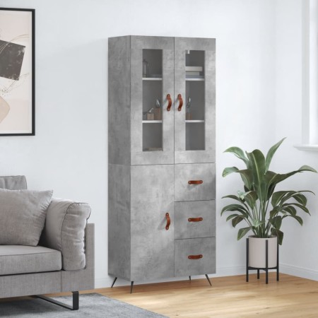 Concrete gray plywood tall sideboard 69.5x34x180 cm by vidaXL, Sideboards - Ref: Foro24-3198445, Price: 169,68 €, Discount: %