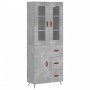 Aparador alto madera contrachapada gris hormigón 69,5x34x180 cm de vidaXL, Aparadores - Ref: Foro24-3198445, Precio: 169,68 €...