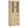 Aparador alto madera contrachapada color roble 69,5x34x180 cm de vidaXL, Aparadores - Ref: Foro24-3198444, Precio: 175,53 €, ...